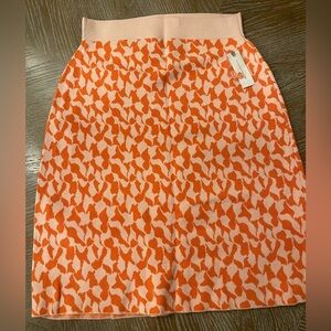 Anthropologie Vibrant Pink and Orange Patterned Skirt